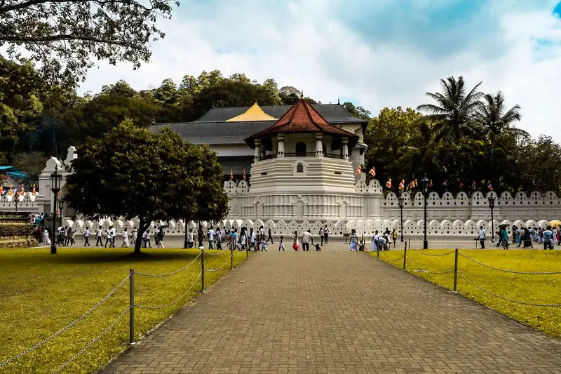 The path across the lawns to the Temple of the Sacred Tooth Relic, Kandy